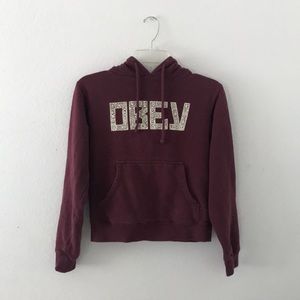 maroon obey hoodie